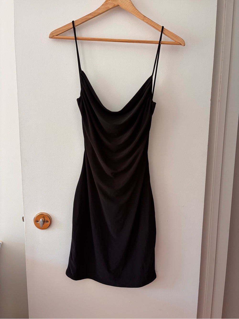 Black open back dress